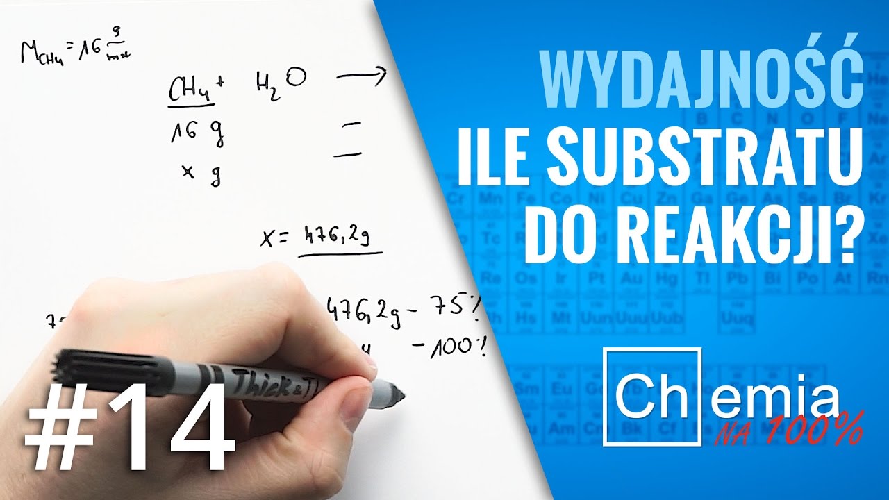 Matura z chemii: WYDAJNOŚĆ reakcji - jak obliczyć ILOŚĆ SUBSTRATU do reakcji? | Zadanie Dnia #14