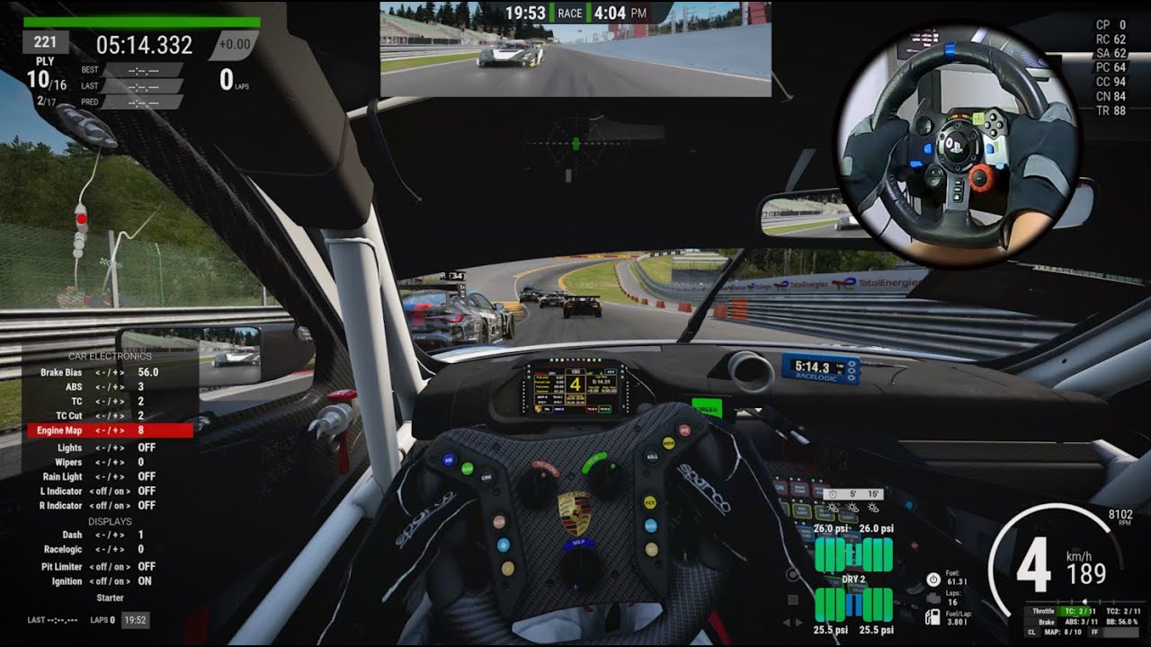 Porsche 911 GT3 R Racing / Assetto Corsa Competizione / Logitech G29