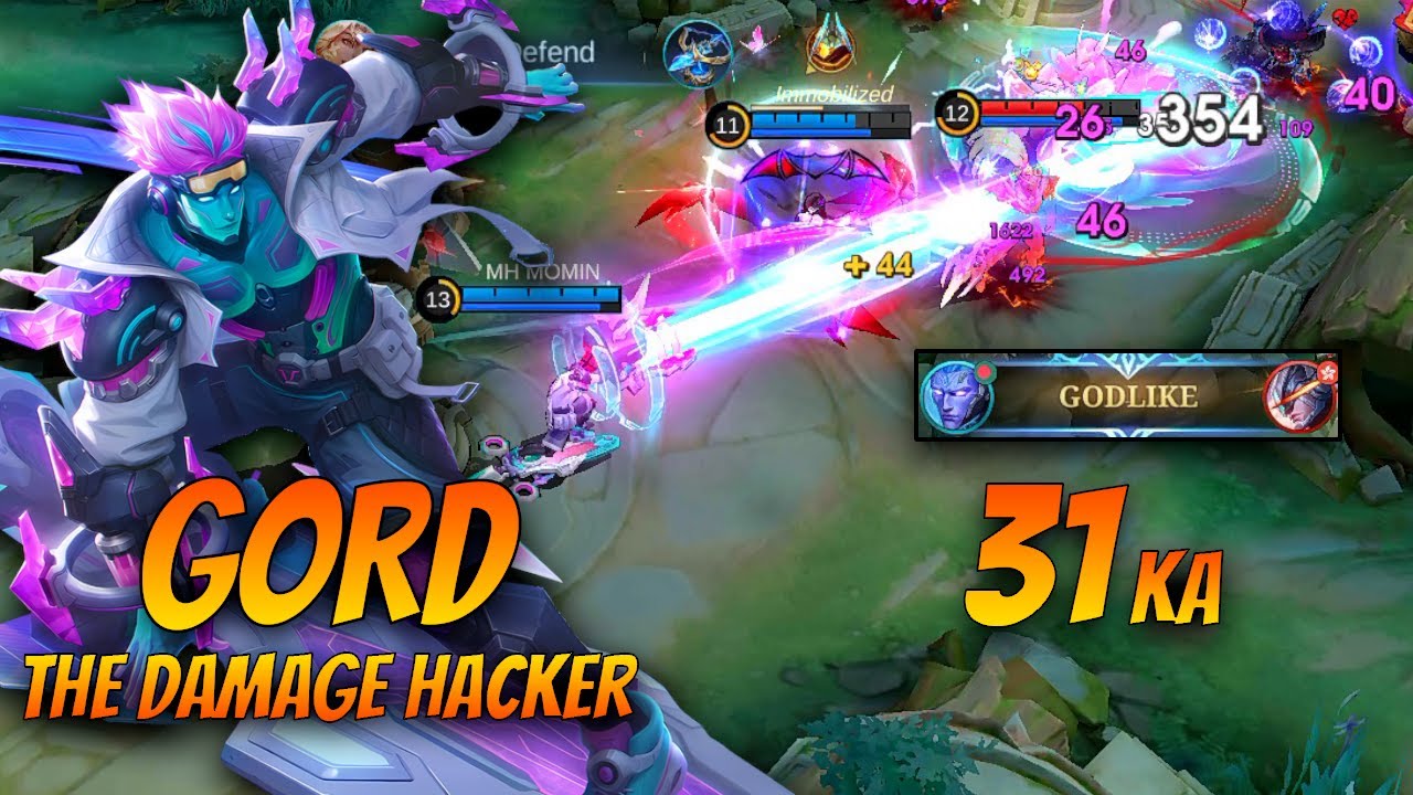 31 KA!! GORD The Damage Hacker! - Build Top 1 Global Gord ~ MLBB