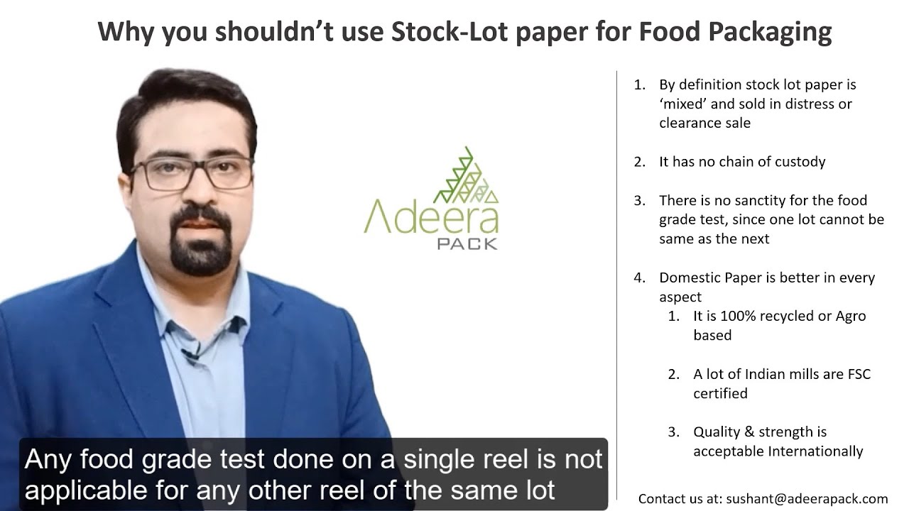 Can we use Stock Lot Paper for Food Packaging, Hint NO!