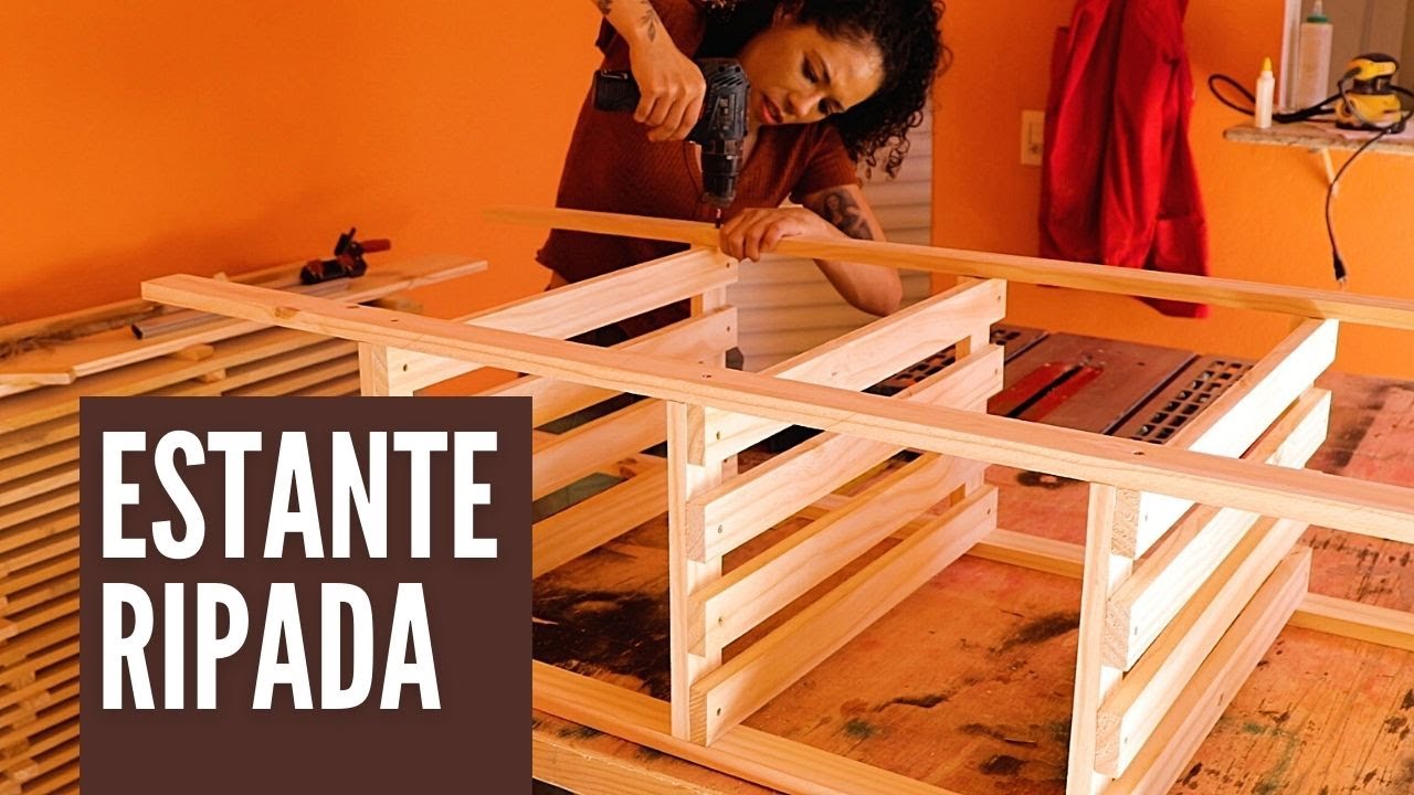 Como fazer estantes ripadas de pinus.