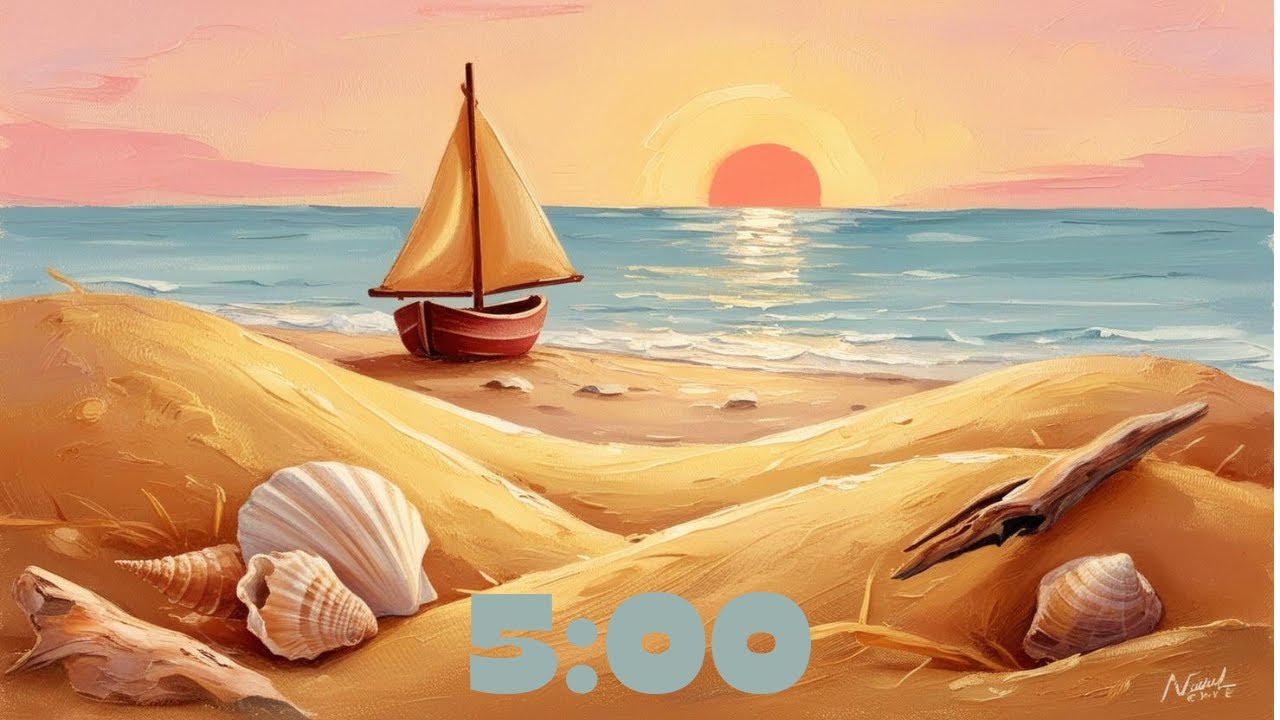 5 Minute Timer - Summer Beach (Silent With Beach Waves at End)