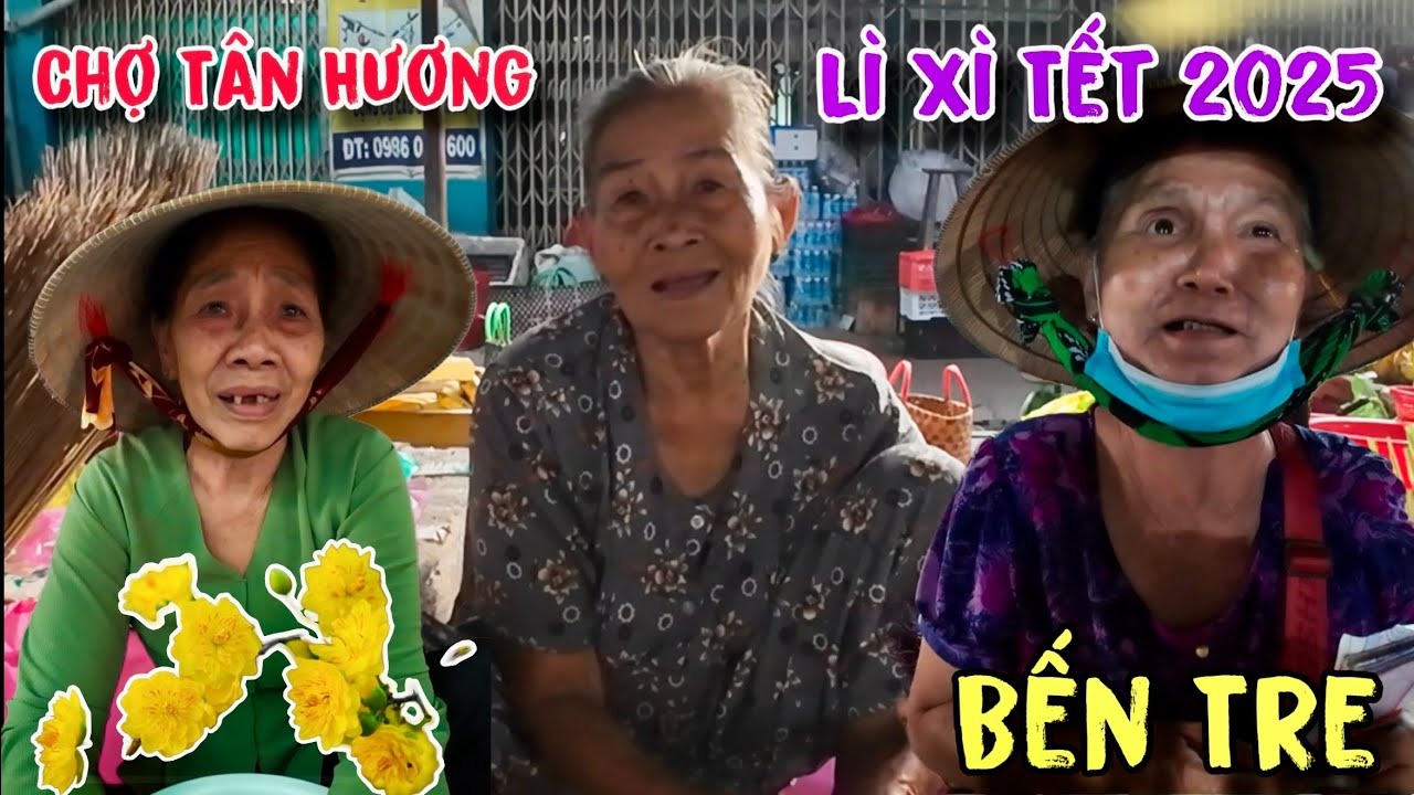 Chợ Tân Hương Mỏ Cày Nam Bến Tre Người Lớn Tuổi Khó Khăn Nhận Quà Xuân 2025 Úc Mỹ | Khương Nhựt Minh