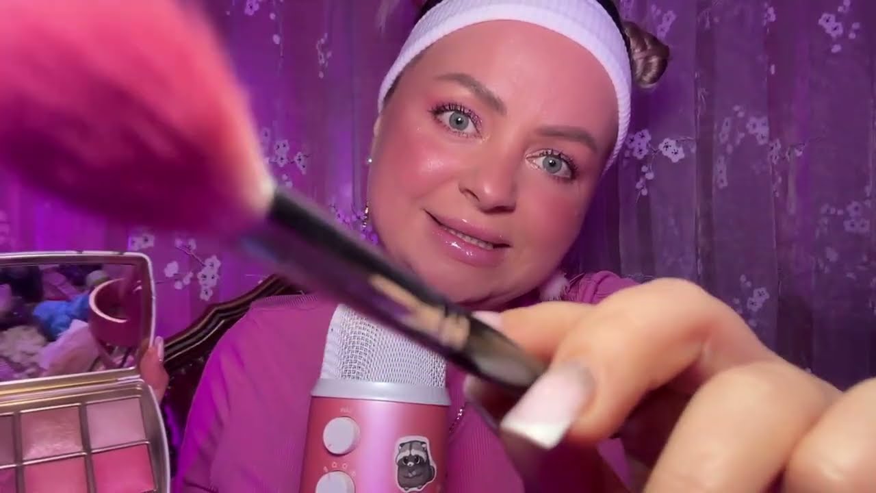 Pre-Shower Makeup 🚿 ASMR 💕 Bright Pink Blush & Glitter