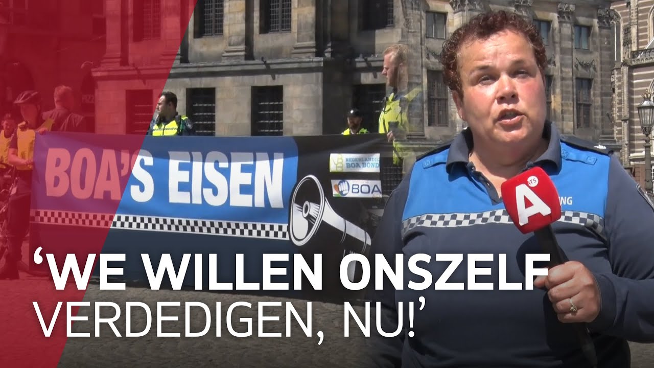 Handhavers demonstreren op Dam voor wapenstok en pepperspray