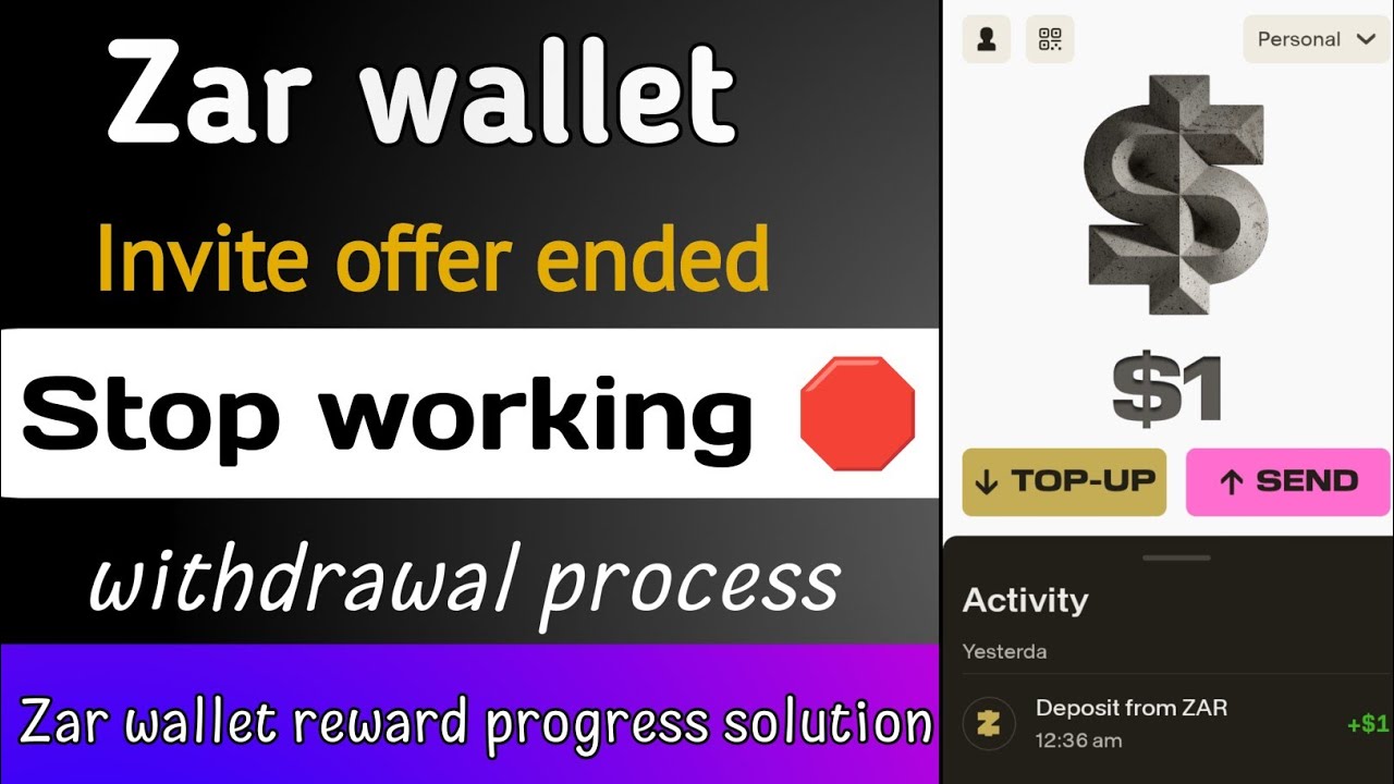 Zar wallet new updates | Zar wallet stop working | Zar wallet invite offer | Zar wallet