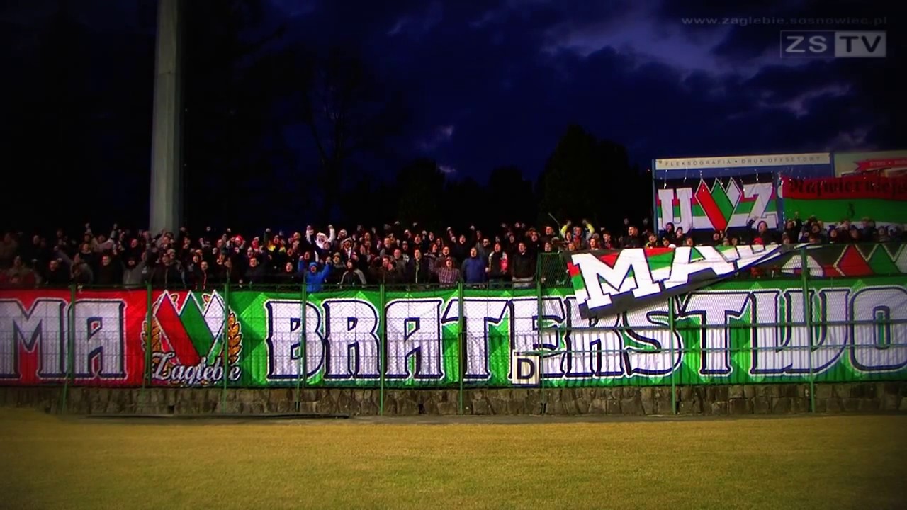 ZSTV: Kibice Zagłębia Sosnowiec w Nowym Sączu + oprawa Sandecji