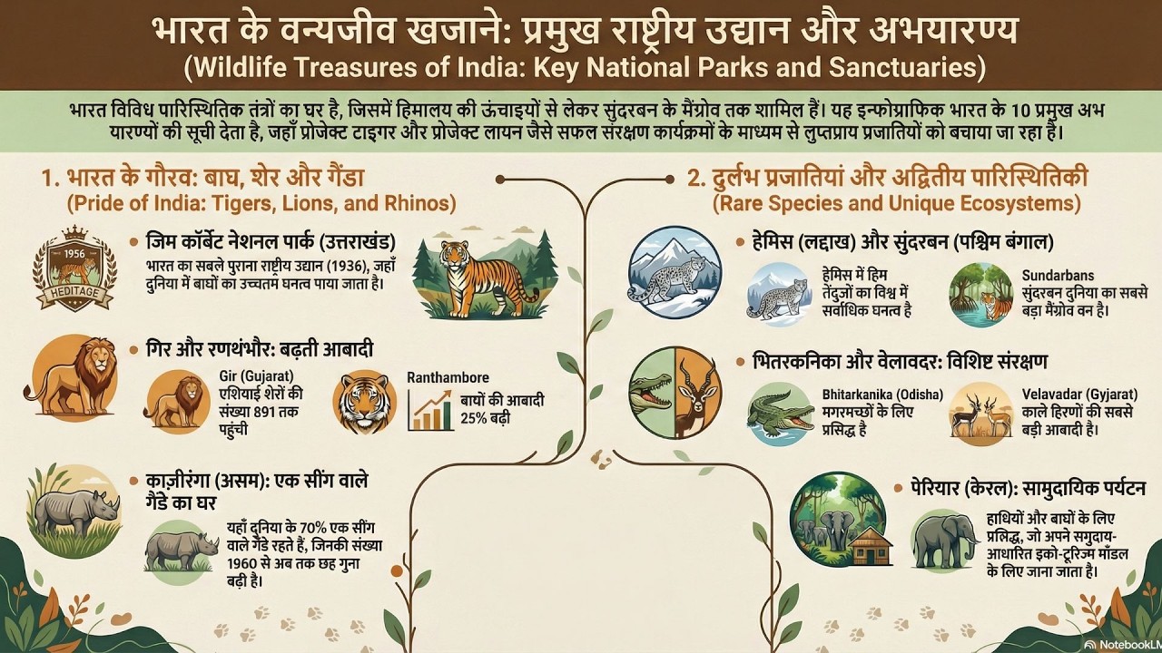 Top  भारत के प्रमुख अभयारण्य | अब AI के माध्यम से 5 मिनट में