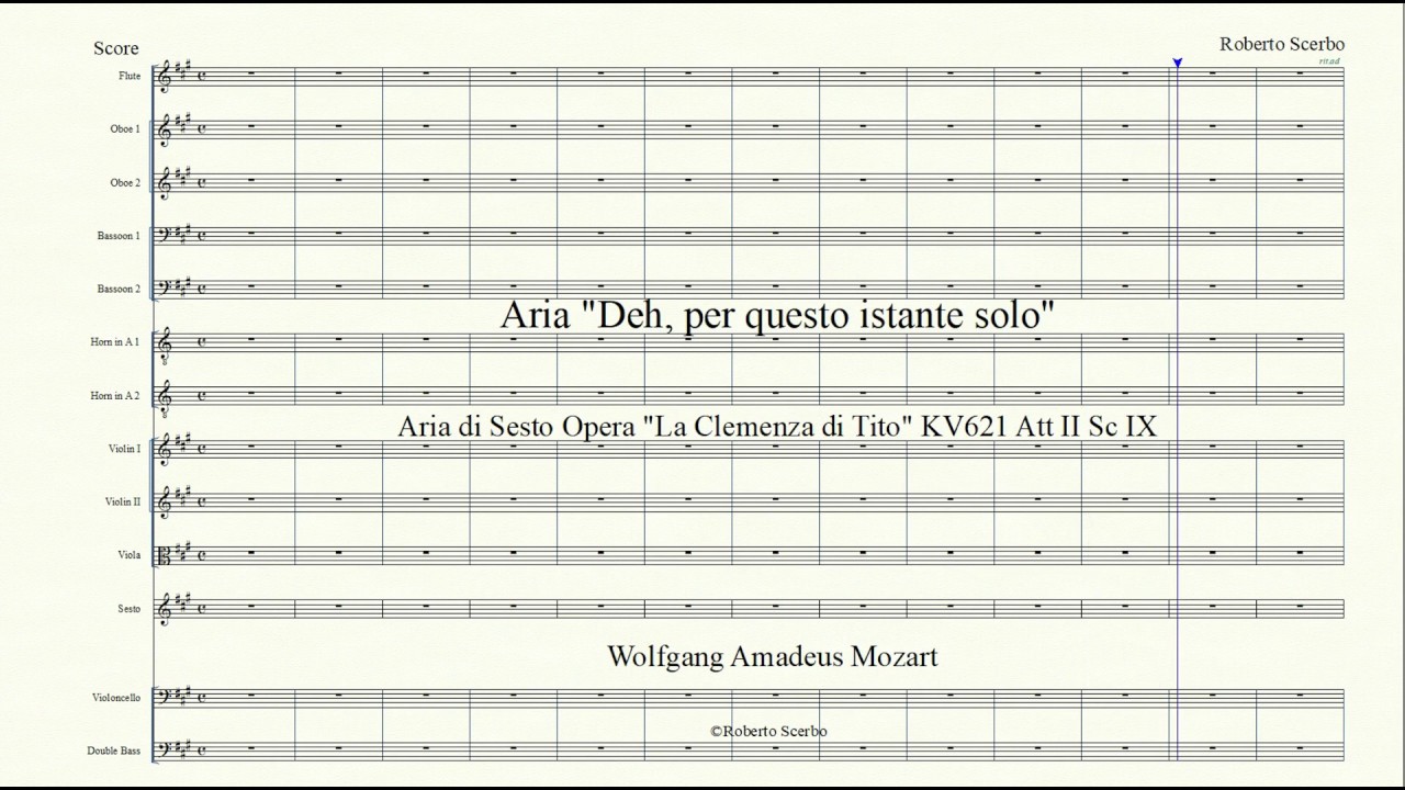 Aria Deh, per questo istante solo Sesto La Clemenza di Tito KV621 W A Mozart Orch version