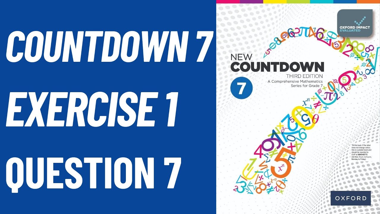 Countdown 7 Exercise 1 Question 7 | New countdown third edition | oxford | Math with Afshan