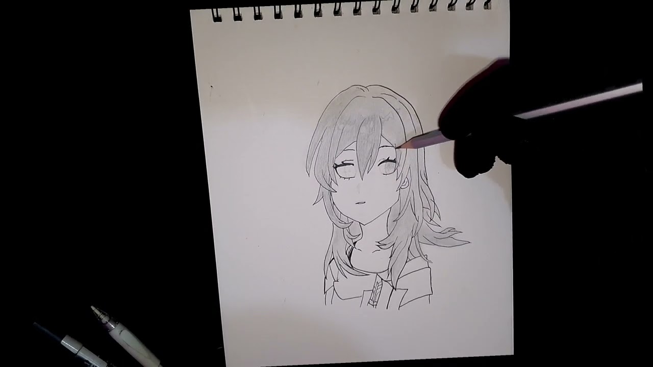 Drawing Stelle (Honkai Star Rail) Graphite Inking