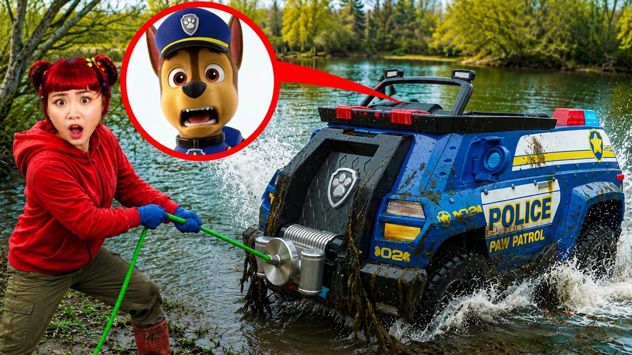 MY DRONE CAUGHT CHASE AND HIS POLICE CAR IN REAL LIFE!! (PAW PATROL MYSTERY)