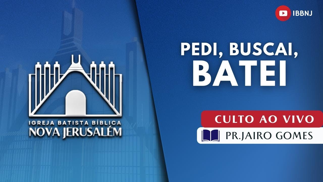 Culto ao Vivo IBBNJ - 25/01/2026 Domingo Manhã | Pr. Jairo Gomes