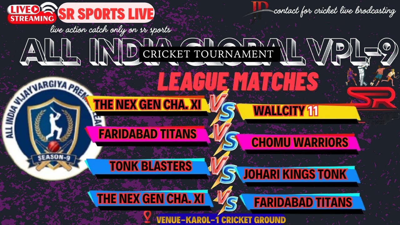 🔴LIVE : VPL-9 || KAROL-1 || LEAGUE MATCHES || ALL INDIA GLOBAL VPL-9#srsportslive #cricket