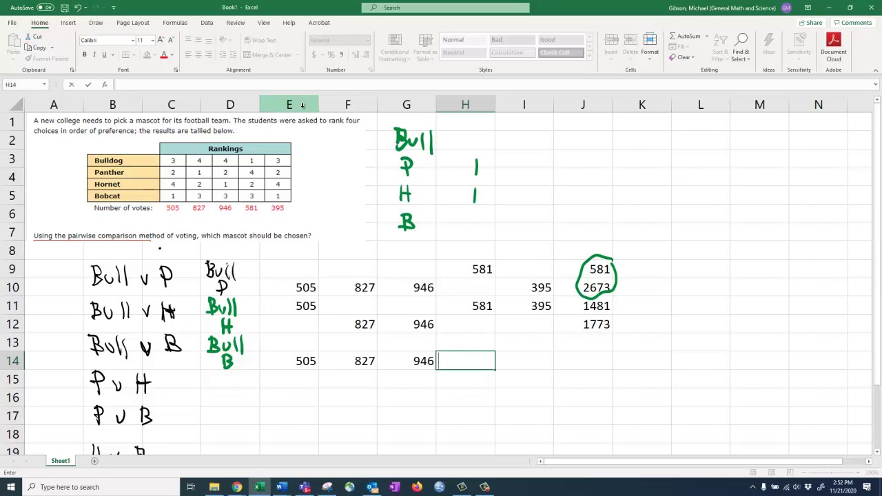 Math115 Pairwise Comparison