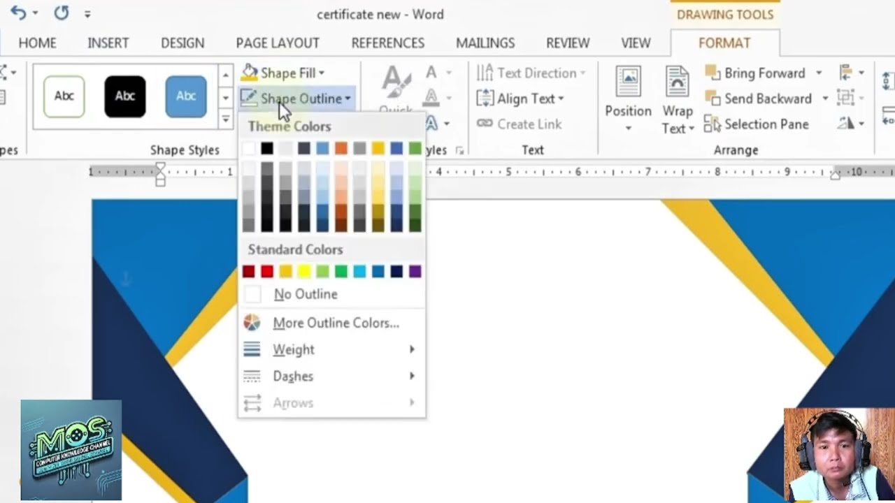 Microsoft Word နဲ့ Certificate Design ဆွဲနည်း