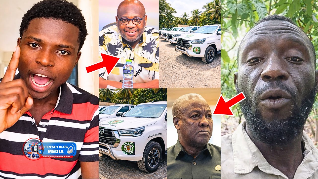 Wícked man, u can’t pay us but u can buy cars😡 Cocoa farmers blàst John Mahama & Cocobod CEO Randy