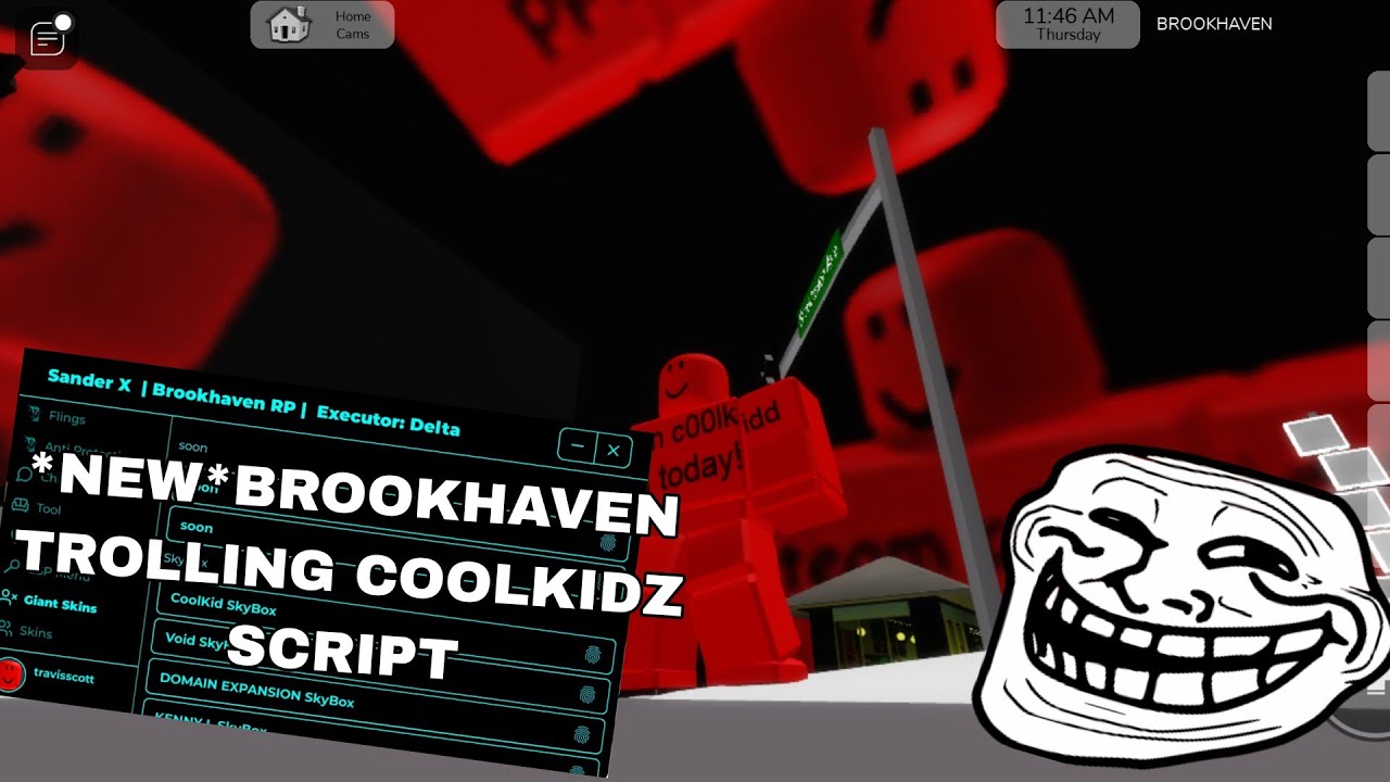 *NEW* Brookhaven Trolling Cool Kid Script Hack | Admin Cmnds Fluxus,Hydrogen,Delta,Arceus X Mobile