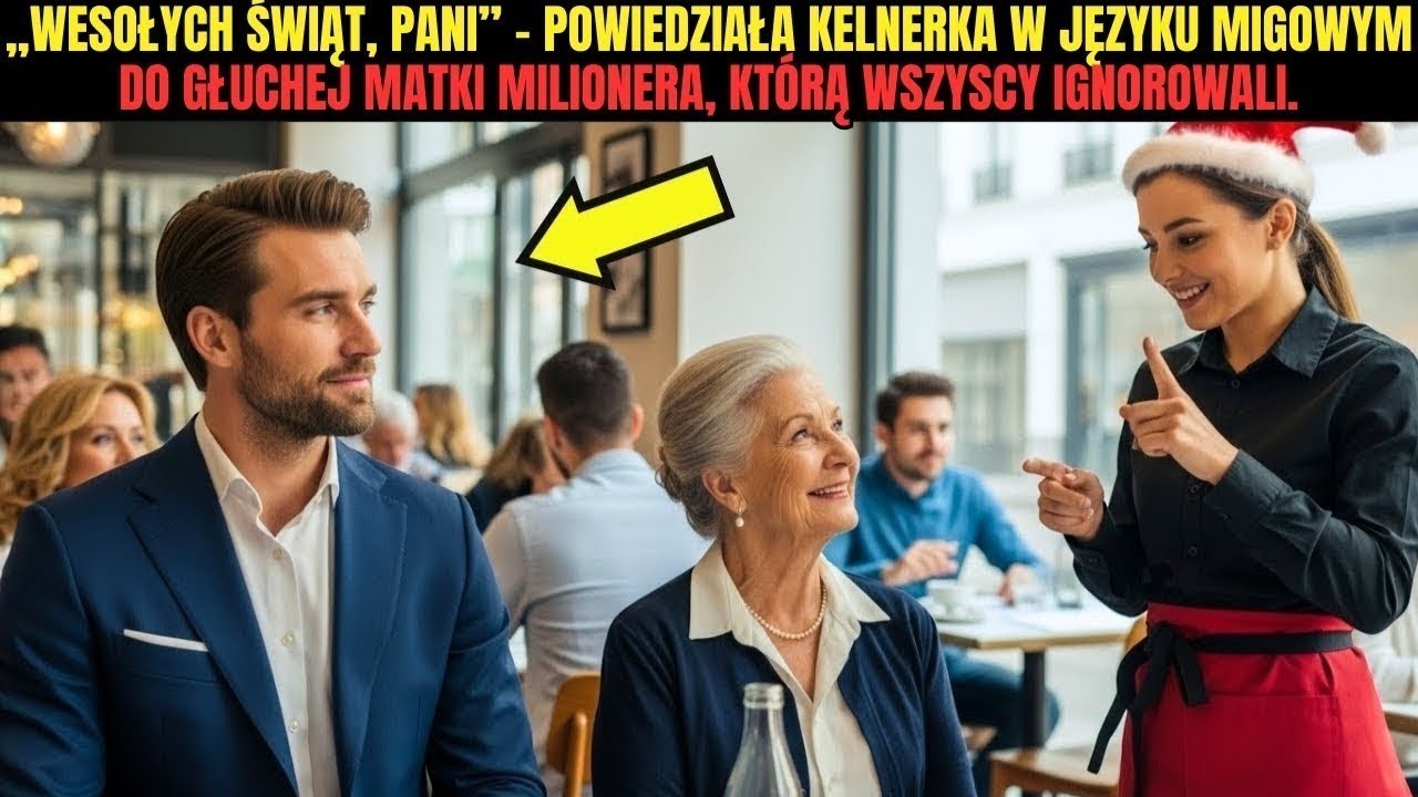 „Wesołych Świąt, pani” – powiedziała kelnerka w języku migowym do głuchej matki milionera, którą