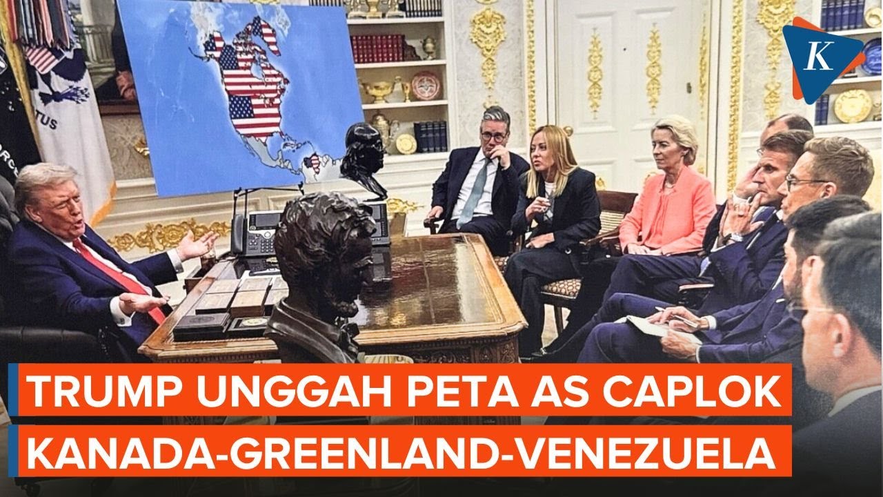 Makin Agresif, Trump Unggah Peta Wilayah AS yang Mencakup Kanada, Greenland, dan Venezuela