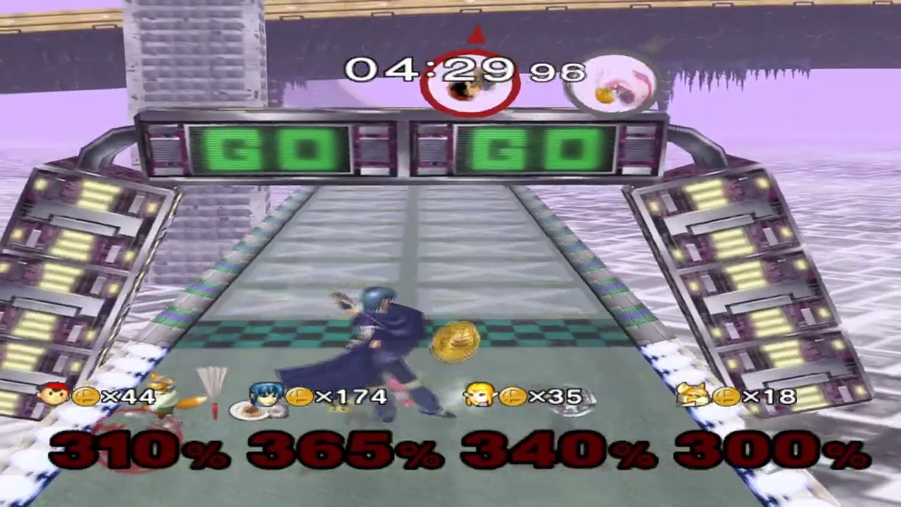 Super Smash Bros Melee (GCN) Special Request #129 - Ness VS Marth VS Zelda VS Fox