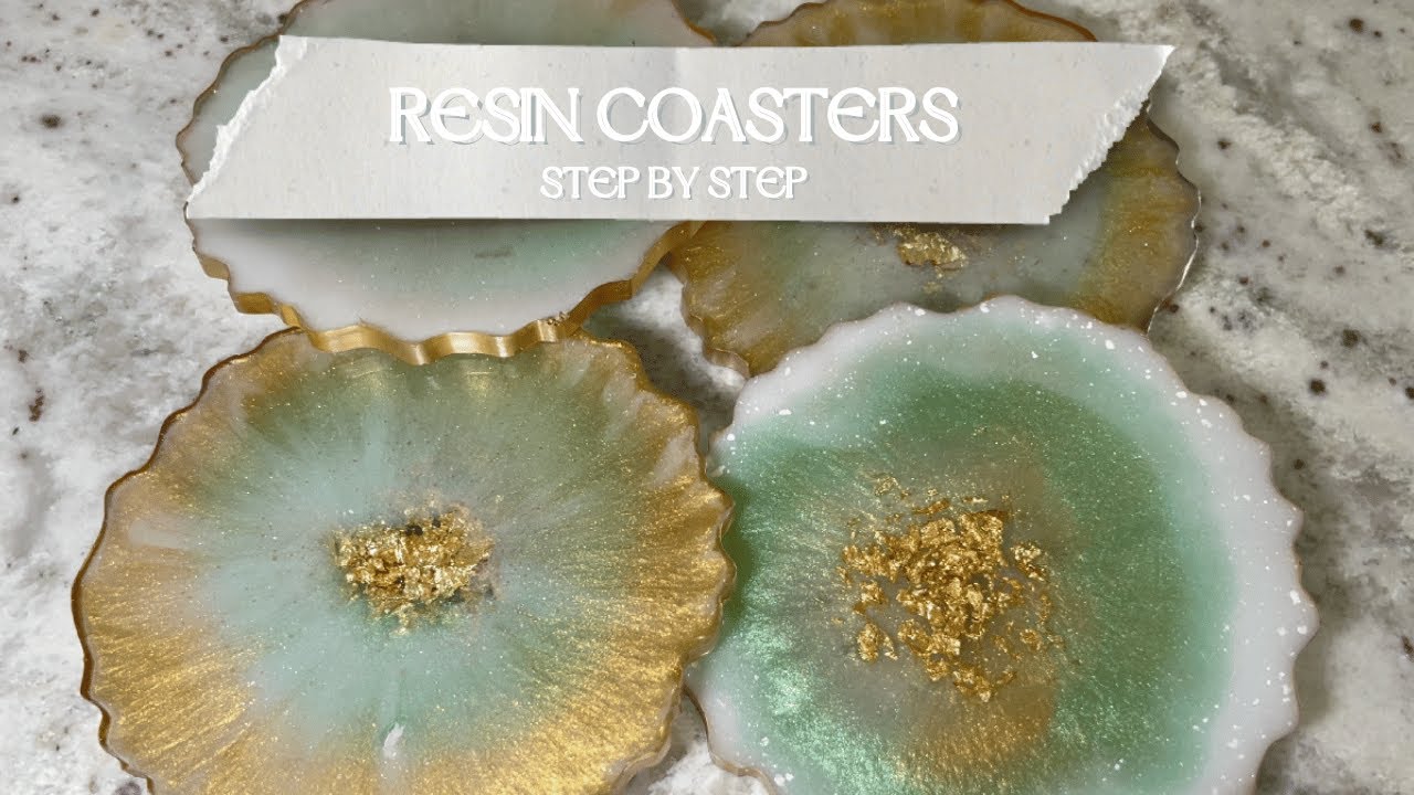 DIY Green & Gold Resin Coasters | Elegant Home Decor Tutorial