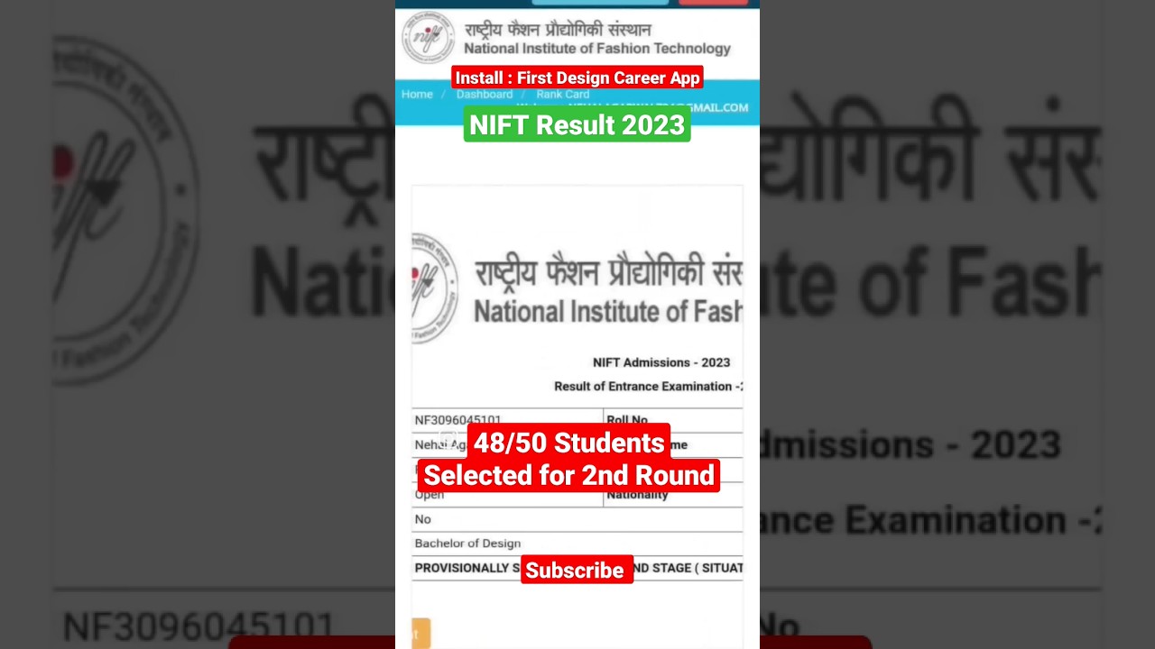 NIFT Result 2023 #niftresult2023 #niftresult #nift #niftexam #niftsituationtest #niftcoaching