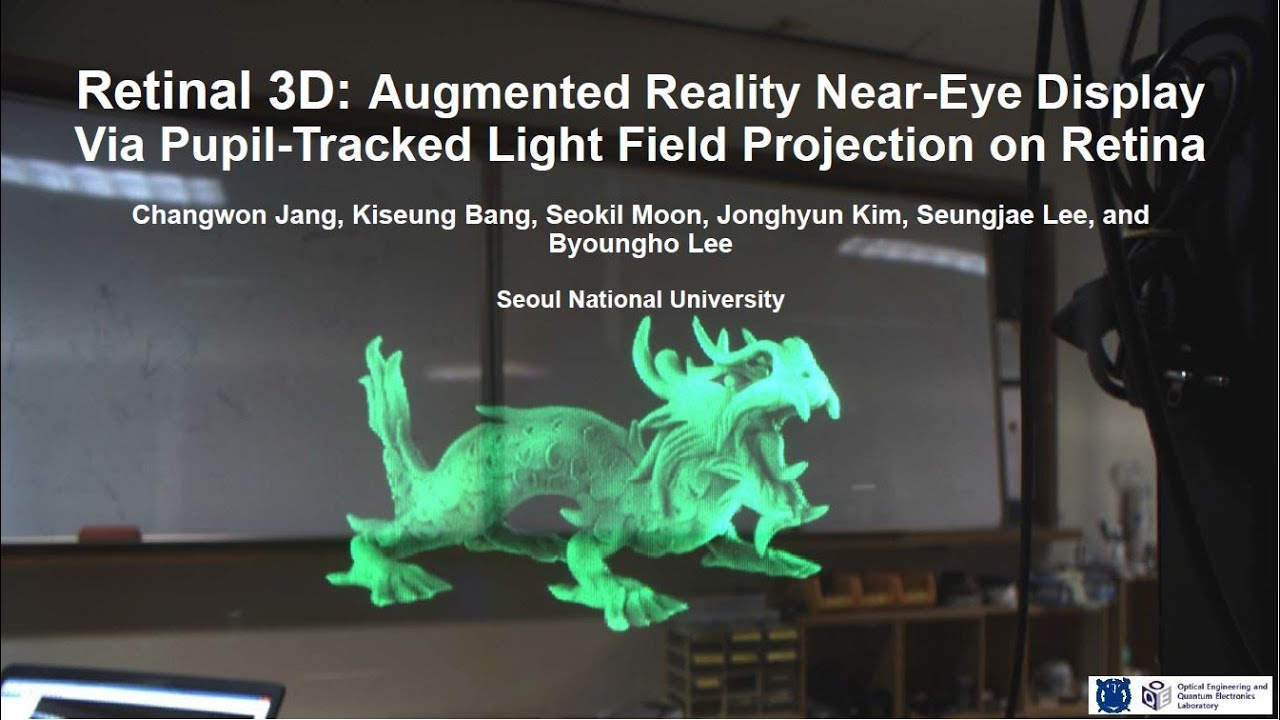 Retinal 3D: Augmented Reality Near-Eye Display Via Pupil-Tracked Light Field Projection on Retina