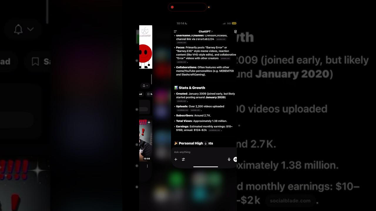 asking ChatGPT about Barney Error creators (@Azulsonic09)