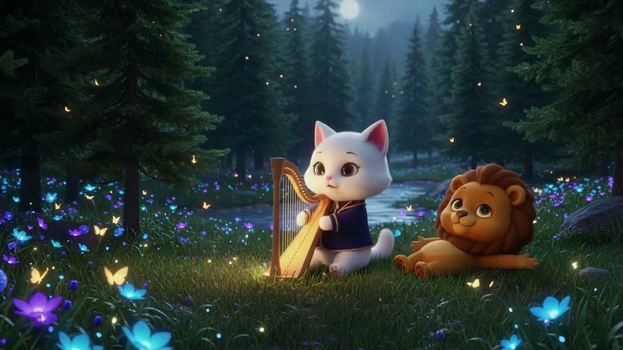Yoyo plays harp with Leo in an enchanted forest. lofi | study📚, relax #music #piano #relax