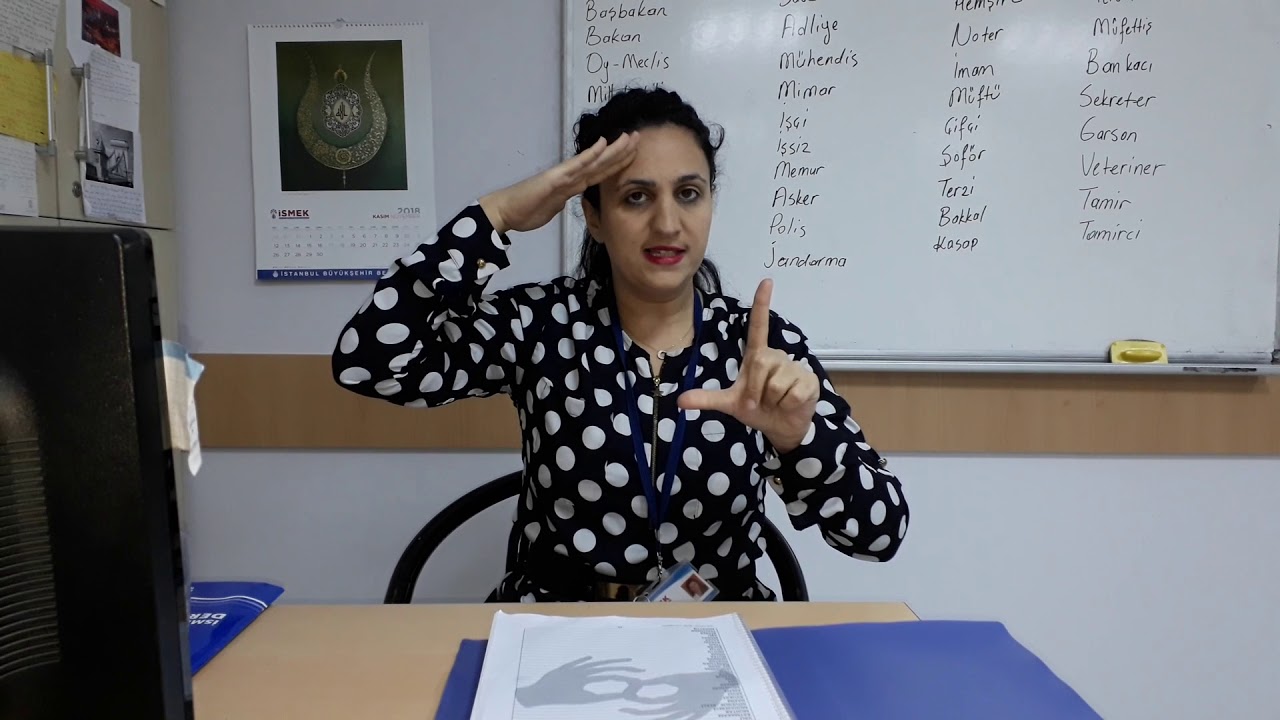 Işaret dili meslekler videosu