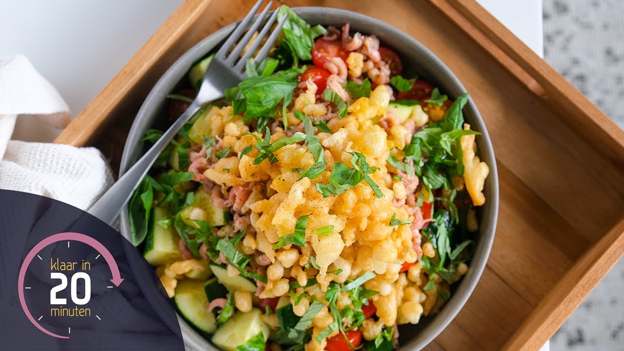 Thaise salade met garnalen en tempurakorrels | Klaar in 20 minuten