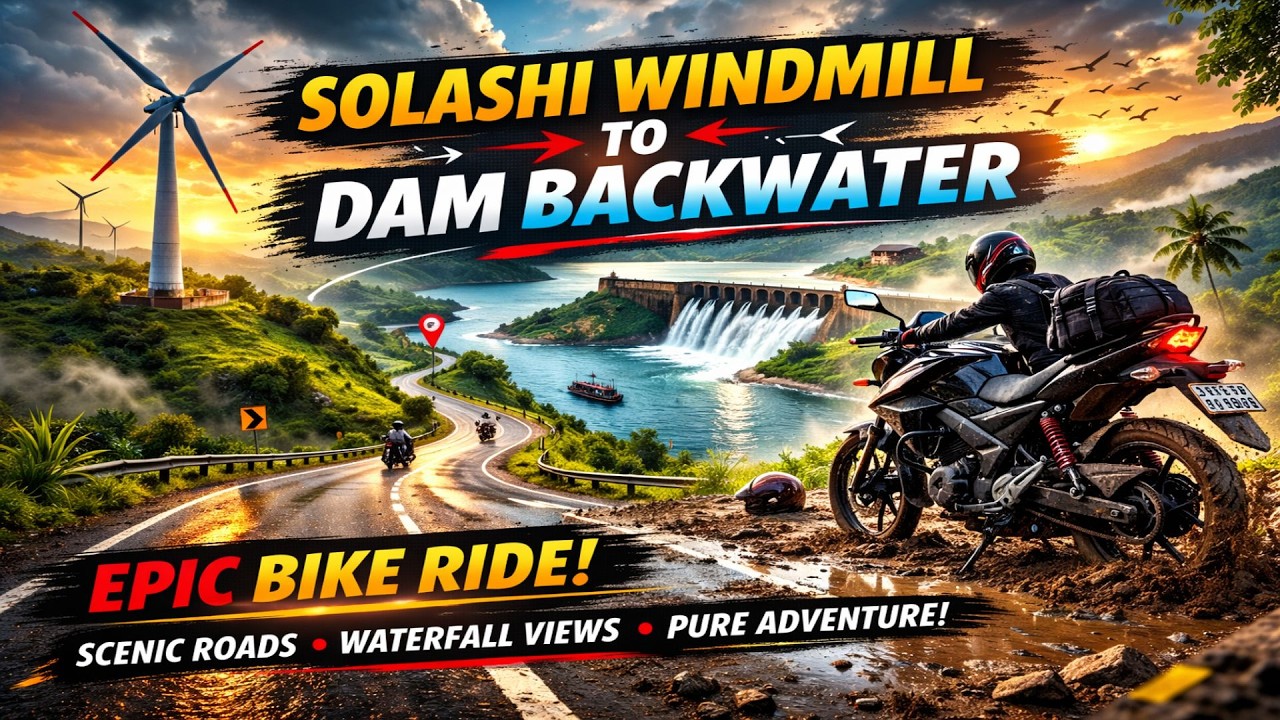 Solashi Windmill to Dam Backwater Bike Ride | Adventure Ride | Scenic Road Trip #viral