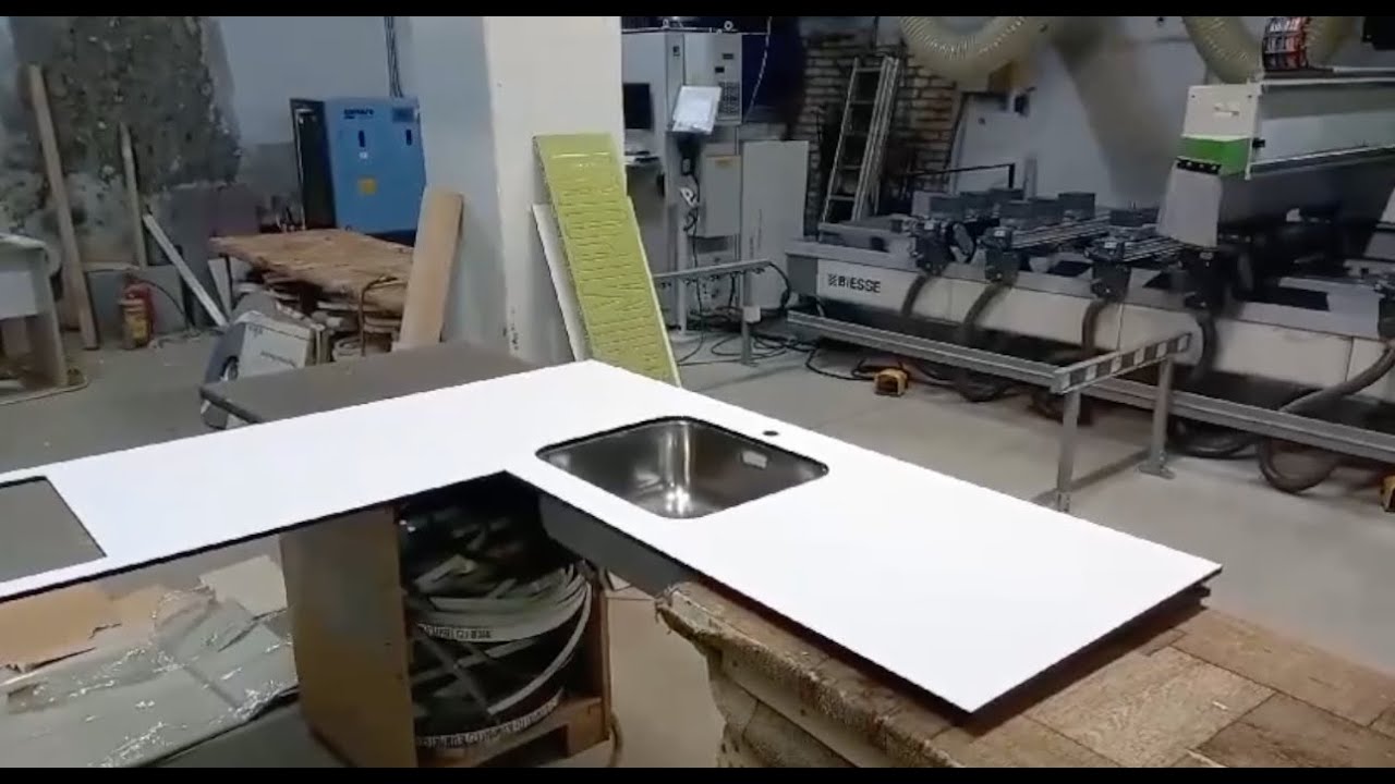 Монтаж мойки в столешницу компакт / Installing the sink in the compact countertop