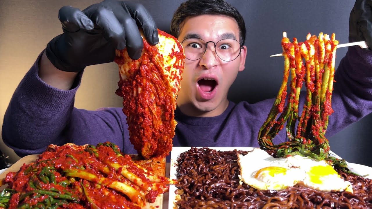 아무리 먹어도 적응안되는 실비김치 실비파김치 짜장면 도전 먹방 KOREAN SPICY KIMCHI MUKBANG