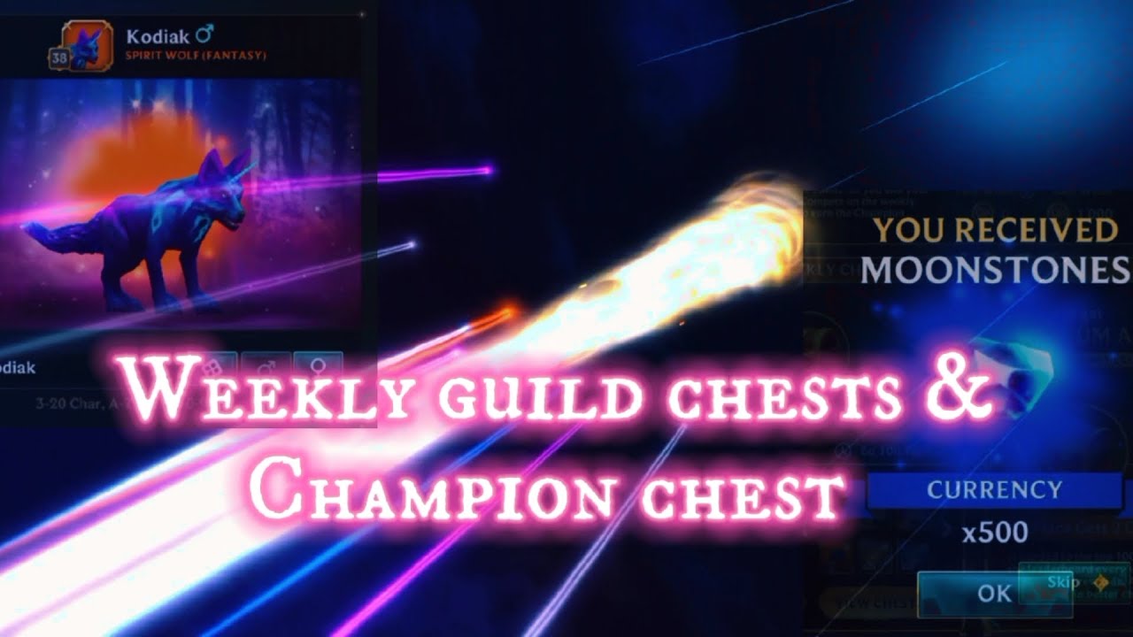 Wolf Tales 🐺 Weekly guild chests and Champion chest with my friend! Getting new fantasy spirit wolf💞