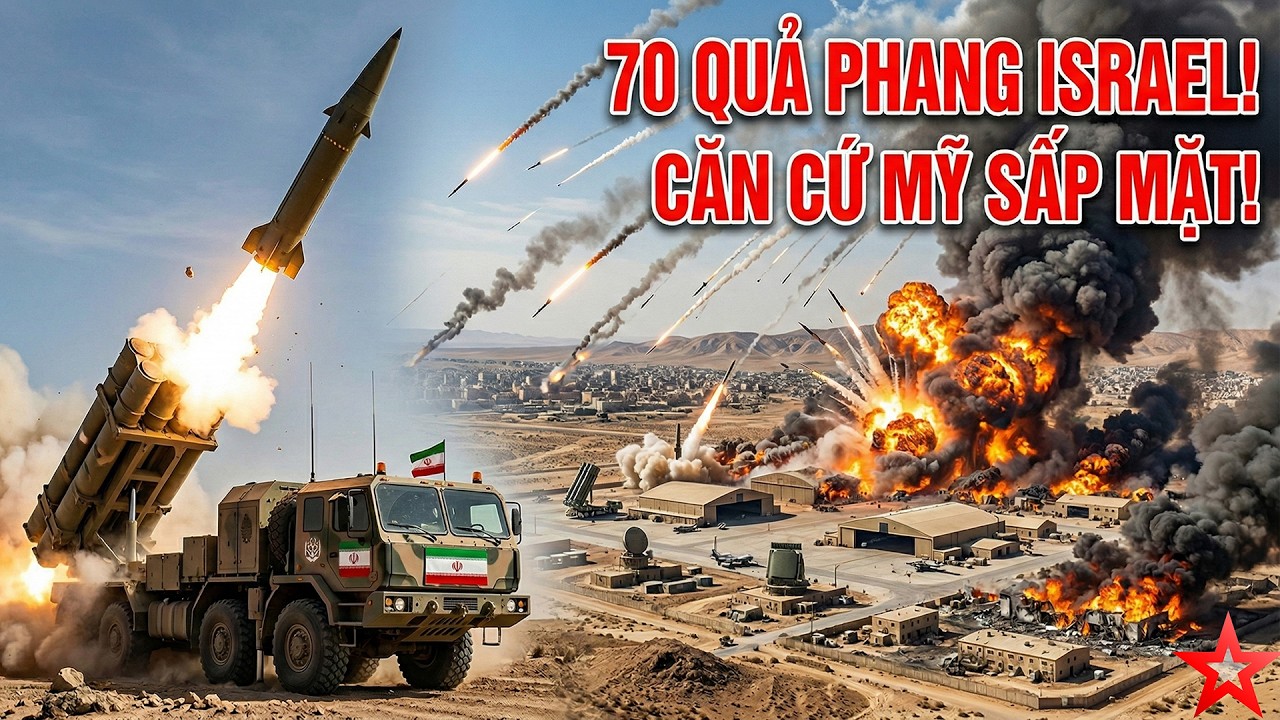 Khủng khiếp, tên lửa Iran nện 4 căn cứ Mỹ khắp Trung Đông, riêng Israel phang 70 quả