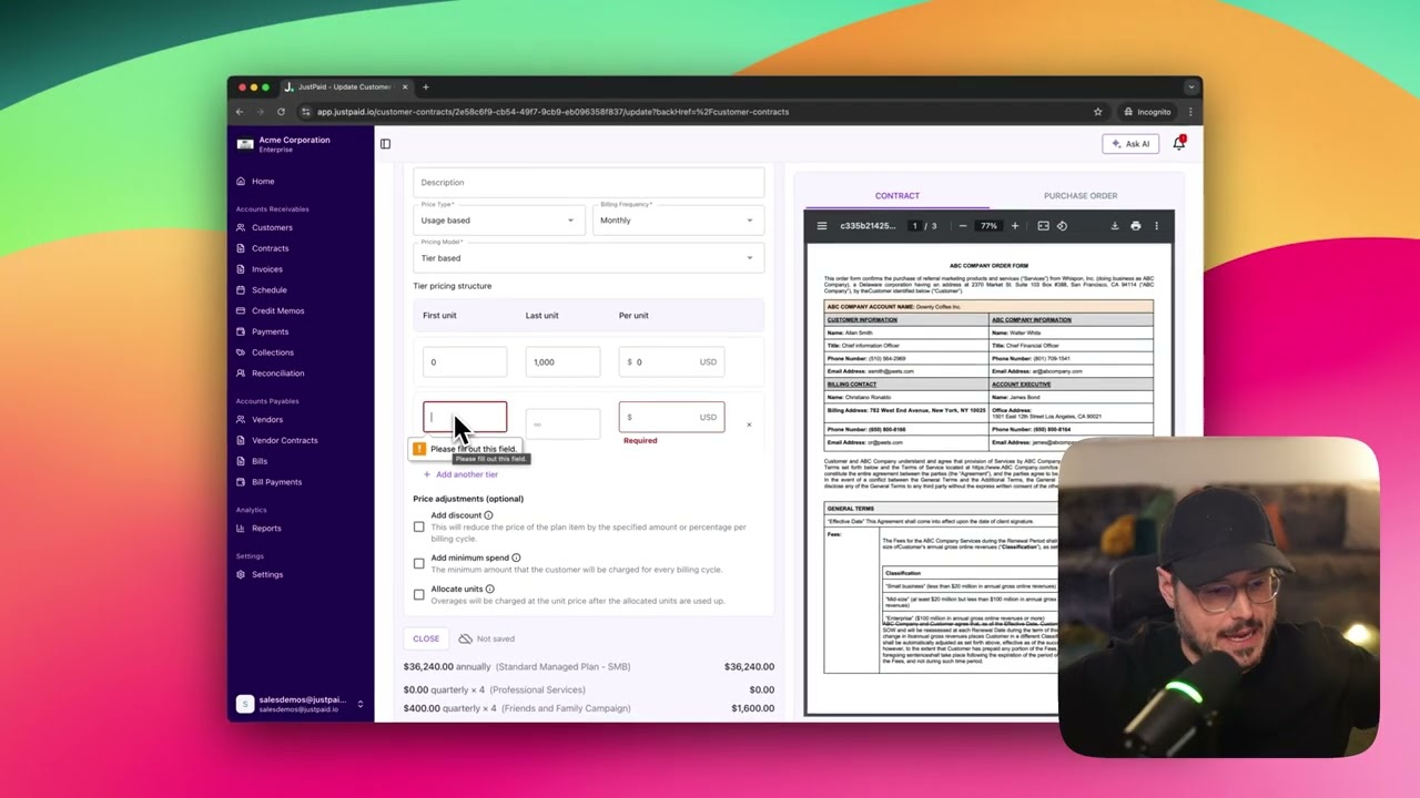 Overview of Tiered Billing in JustPaid.ai