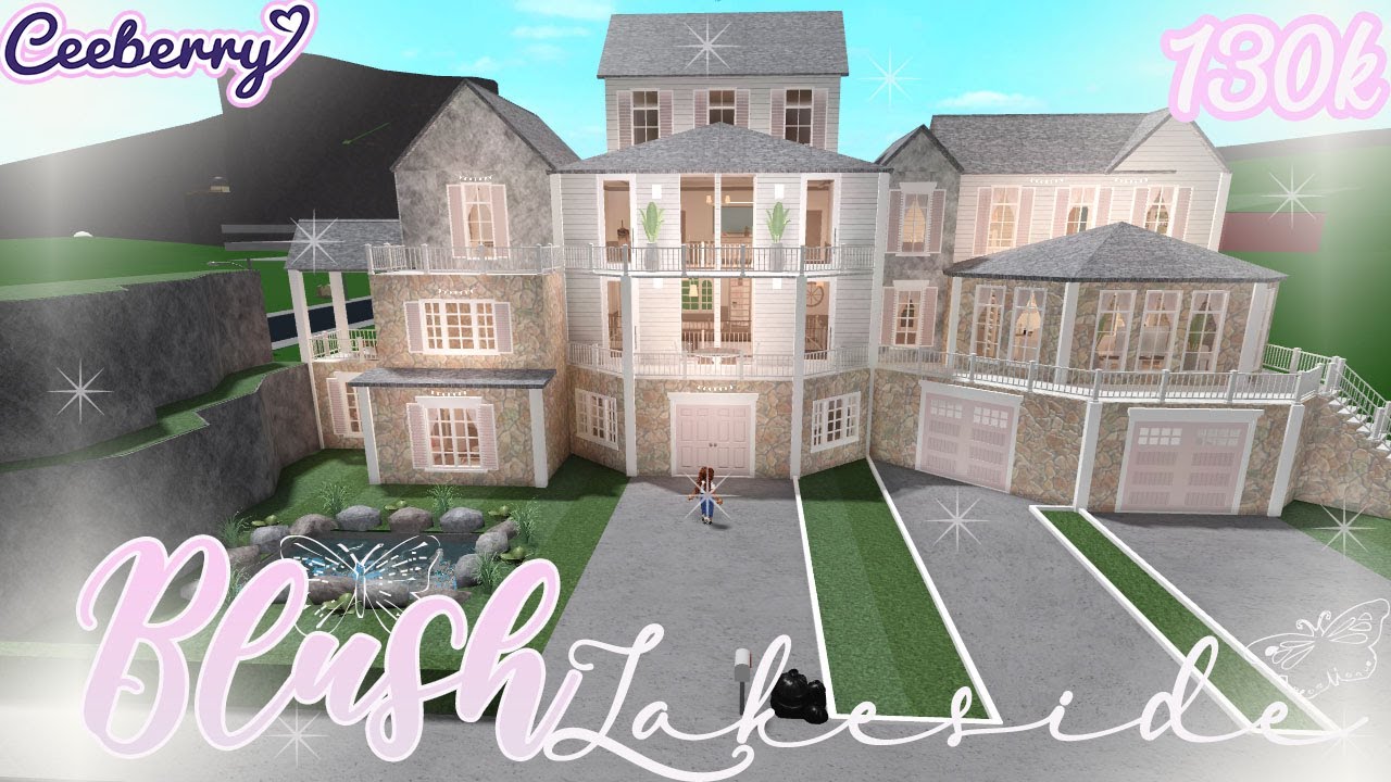 Bloxburg | Blush Lakeside Mansion 130k | small plot and no advanced placement