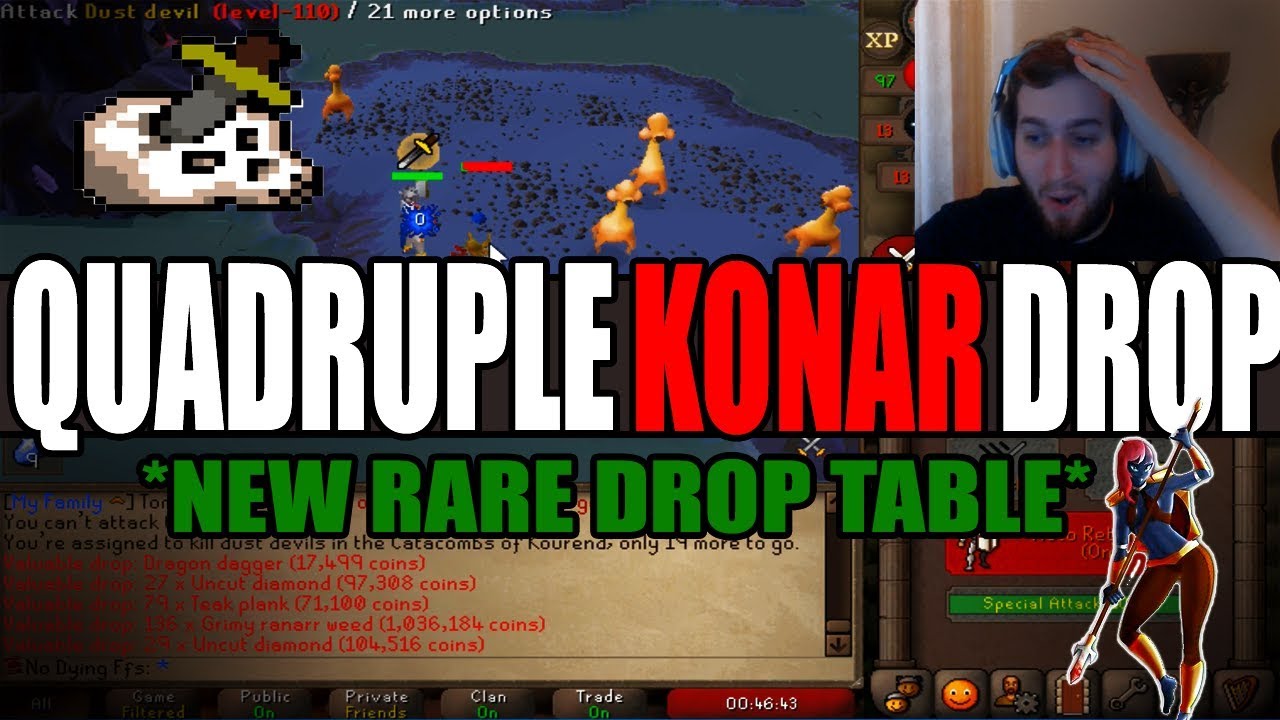 QUADRUPLE RARE DROP, NEW RARE SLAYER DROP TABLE, OSRS HIGHLIGHTS/MOMENTS