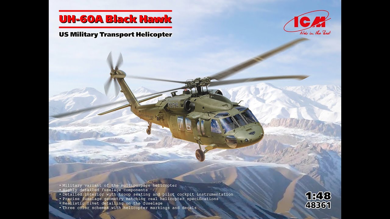 ICM 1/48 UH-60A Black Hawk US (48361) kit review