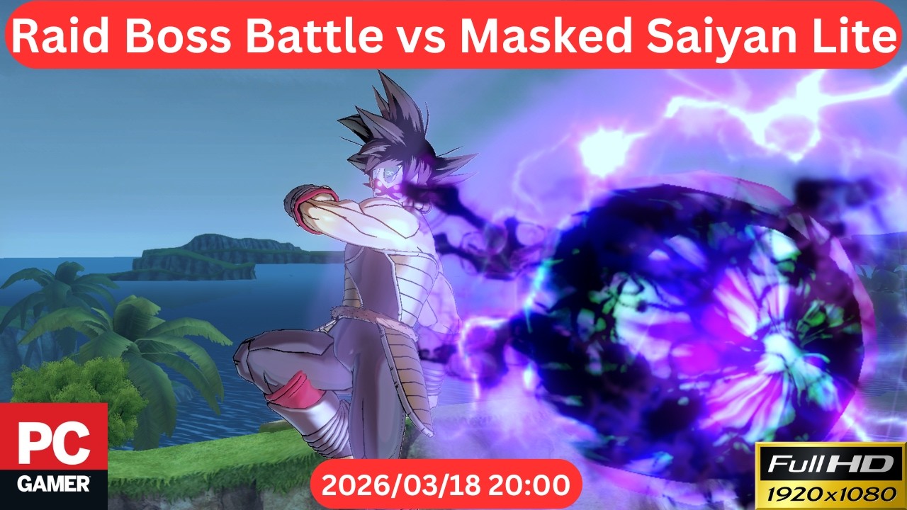 DBXV2 Gameplay of Raid Boss Battle vs Masked Saiyan Lite on 2026/03/18 20:00