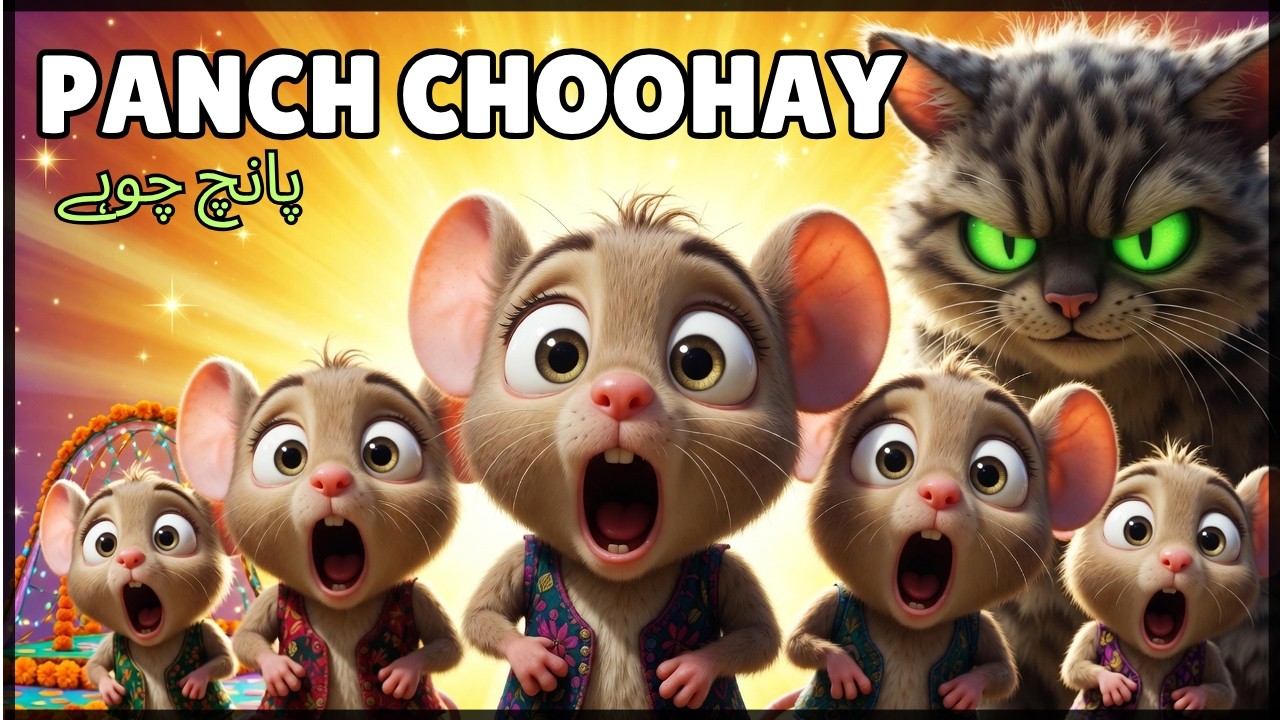 Paanch Choohay  - پانچ چوہے گھر سے نکلے | पांच चूहे | Urdu Hindi Poem Nursery Rhyme