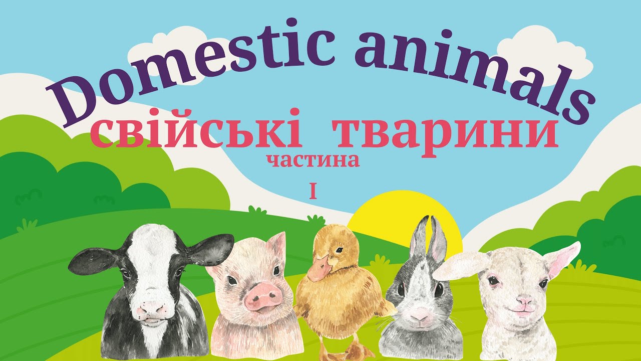 Вчимо нові слова. Свійські тварини.Domestic animals.Частина 1.