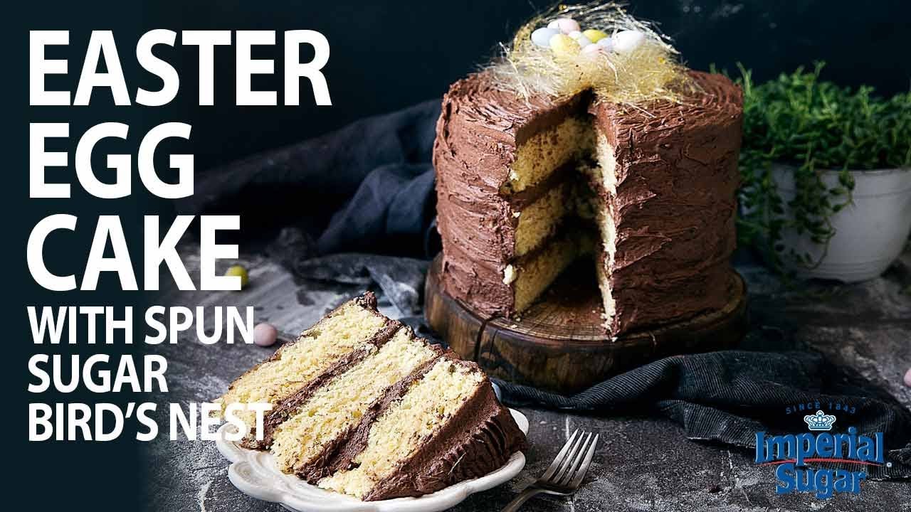 How to Make an Easter Egg Cake with a Spun Sugar Bird's Nest