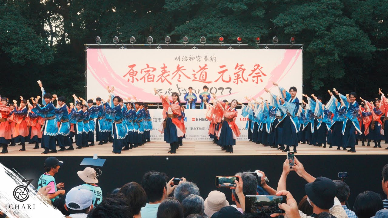 【8K】早稲田大学 東京花火『はれびより』(原宿表参道元氣祭スーパーよさこい2023 原宿口）