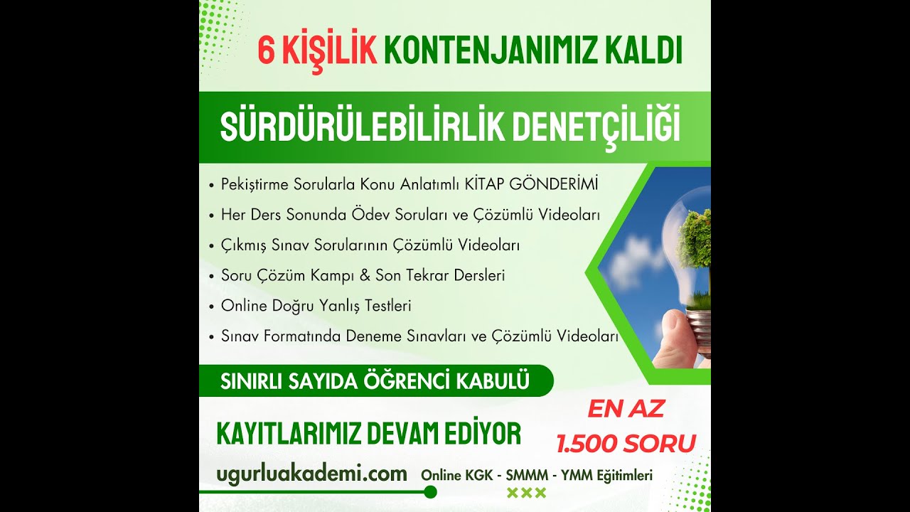 Sürdürülebilirlikle İlgili Riskler ve Fırsatlar (Pekiştirme Sorular İle Konu Anlatımı)