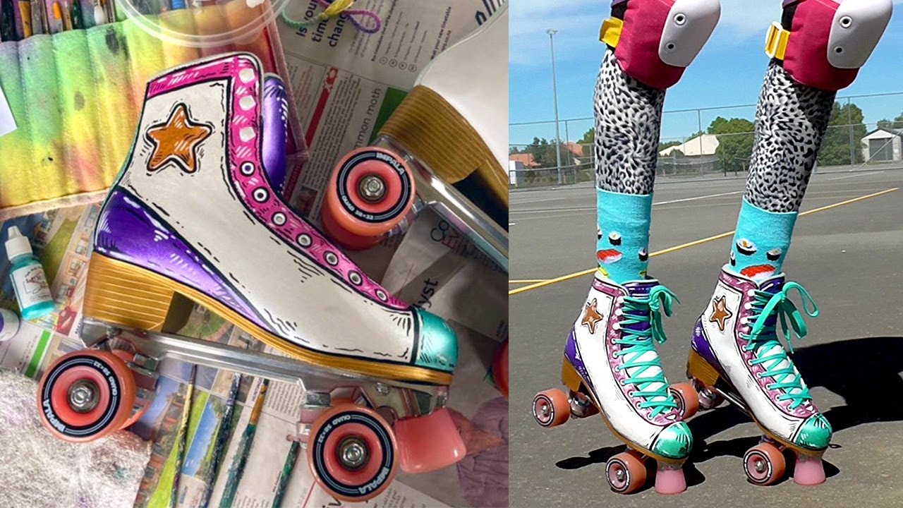 Painting my Roller Skates! (With Jacquard Lumiere Paints)