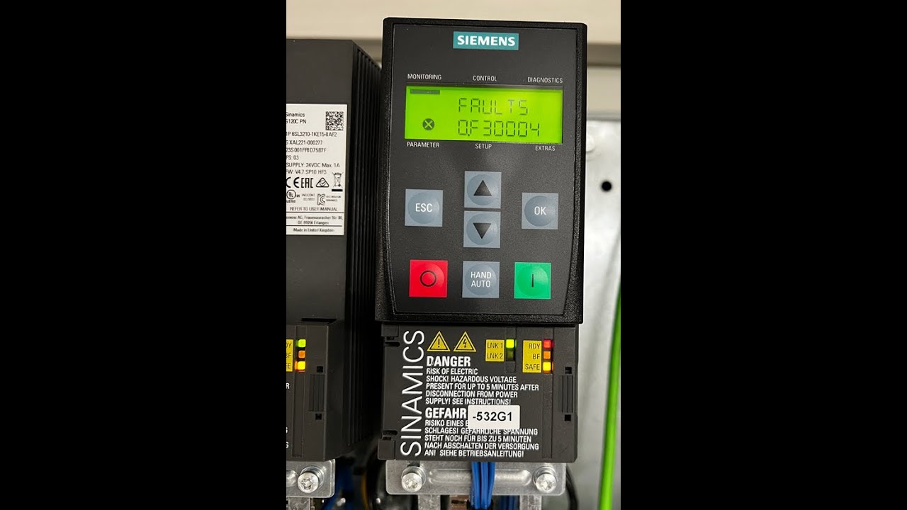 FAULT 0.F30004 SIEMENS DRIVER SINAMICS G120
