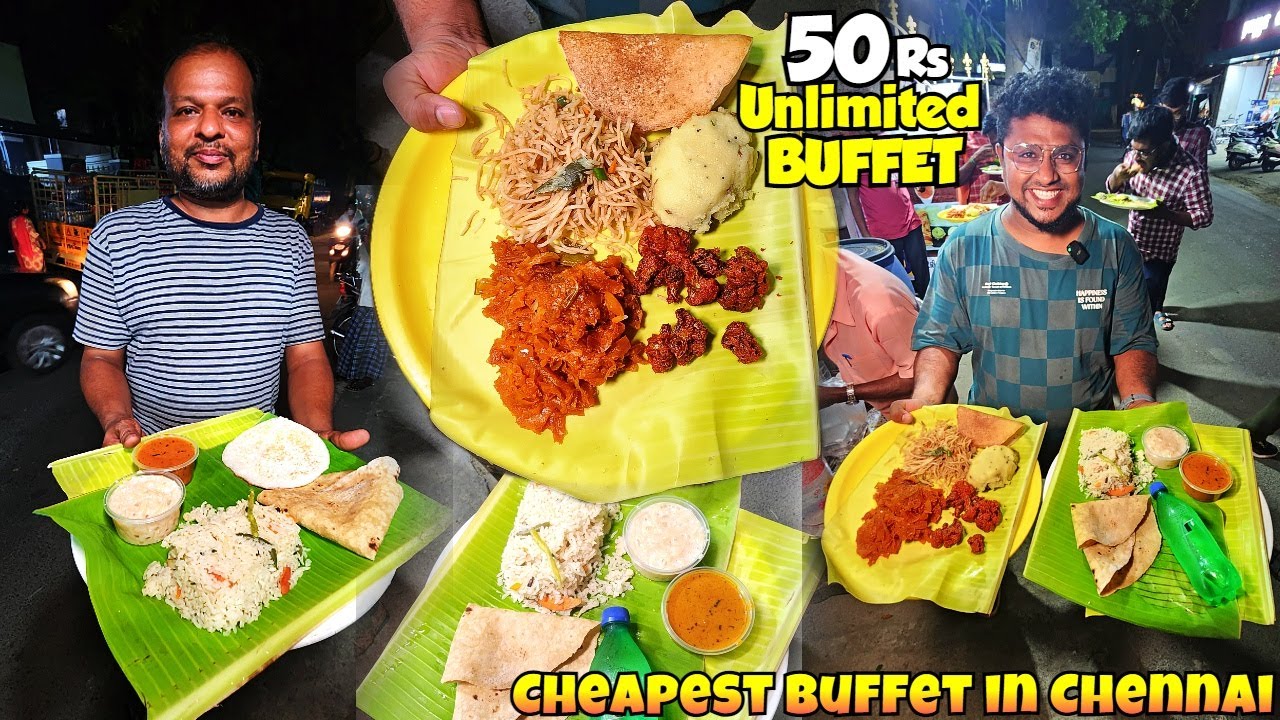 குடும்பங்கள் கொண்டாடும் 50₹ UNLIMITED Buffet | Unlimited Dinner விருந்து | Food Review Tamil